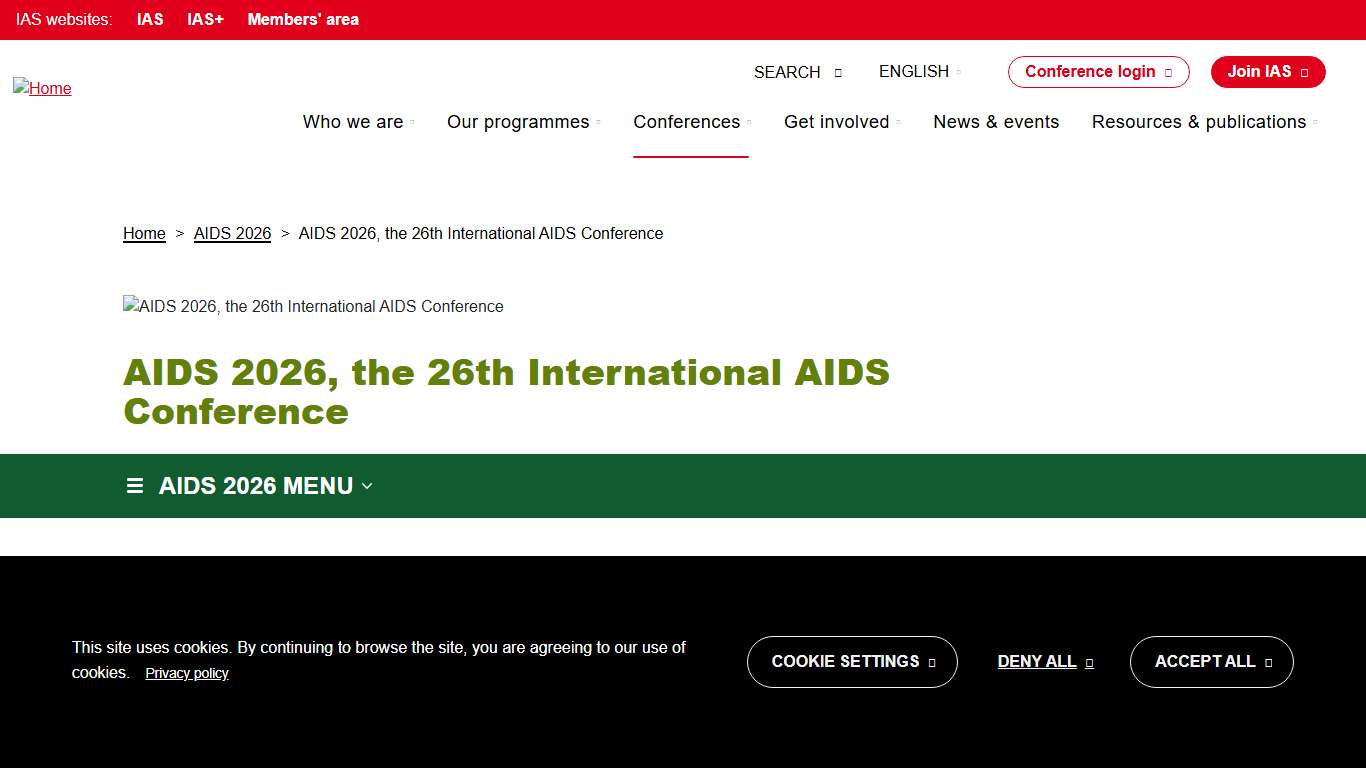AIDS 2026, the 26th International AIDS Conference | AIDS 2026 | International AIDS Society (IAS)